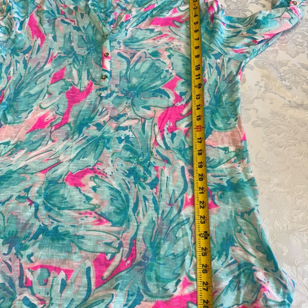 Casey Key Plus Size 2X Linen Blend Nautical coastal tunic Top Cover Up Resort - Picture 8 of 9